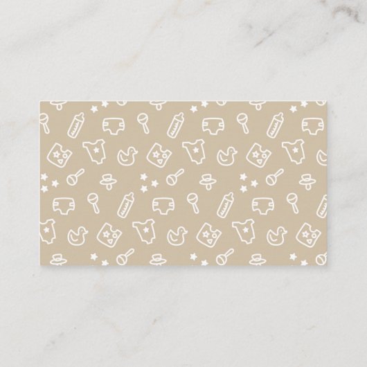 Babydusche-Windelwaschkarte | Mint und Tan Begleitkarte (Rückseite)