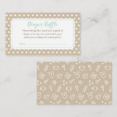 Babydusche-Windelwaschkarte | Mint und Tan Begleitkarte (Vorne/Hinten)