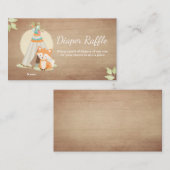 Babydusche Windelwaschmaschine Fox Teepee Woodland Begleitkarte (Vorne/Hinten)