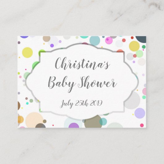 Babydusche Windelwulststicket, Polka Dots Begleitkarte (Rückseite)