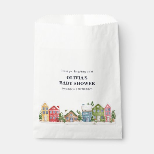 Babydusche Winterschneedorf Geschenktütchen (Vorderseite)