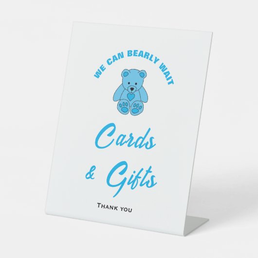 Babydusche Wir können frühzeitig abwarten Karten u Sockelschild (Vorderseite)