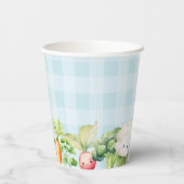 Babydusche wird von den hiesigen Baby Blue Bauern Pappbecher (Rückseite)