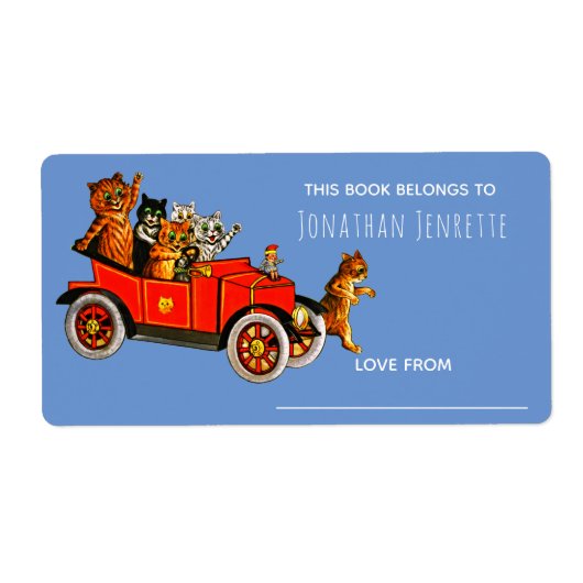 Babydusche Witziger Cartoon Katzen Retro Auto Kind (Vorne)