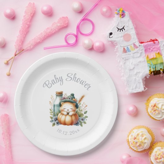 Babydusche Woodland Animal Pappteller (Party)