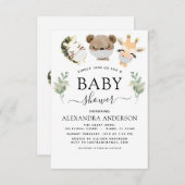 Babydusche Woodland Eukalyptus Greenery Einladung (Vorne/Hinten)