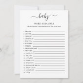 Babydusche Word Scramble Card Einladung (Vorderseite)