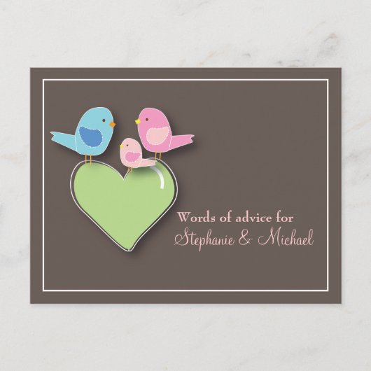 Babydusche Worte der Advice Card Baby Bird Hinweiskarte (Vorderseite)