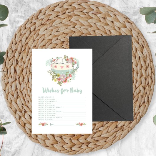 Babydusche Wünsche für Baby Activity Card Einladung