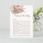 Babydusche Wünsche für Baby Pampas Einladung (Stehend Vorderseite)