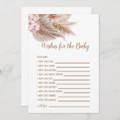 Babydusche Wünsche für Baby Pampas Einladung (Vorne/Hinten)