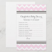 Babydusche Wünsche für Zickzack Blush Grau (Vorne/Hinten)