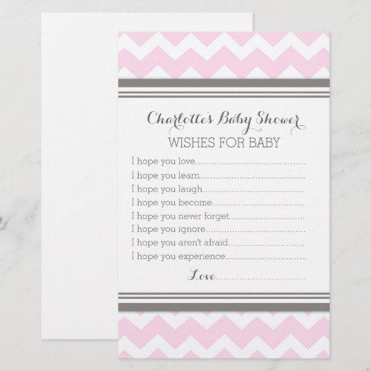 Babydusche Wünsche für Zickzack Blush Grau (Vorne/Hinten)