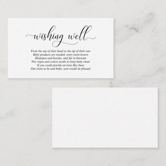 Babydusche, Wunschgeschirr, modernes Schwarzes Scr Begleitkarte (Vorne/Hinten)