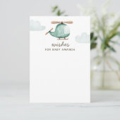 Babydusche wünscht & berät. Aquarellhubschrauber Begleitkarte (Stehend Vorderseite)