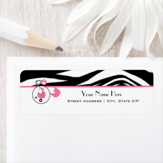 Babydusche - Zebra Print & Diaper-Button (Insitu)