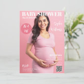 Babydusche-Zeitschrift Cover Einladung (Stehend Vorderseite)