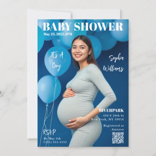 Babydusche-Zeitschrift Cover Einladung (Vorderseite)