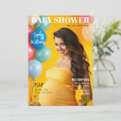 Babydusche-Zeitschrift Cover Einladung (Stehend Vorderseite)