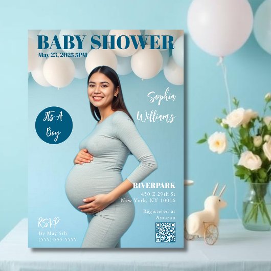Babydusche-Zeitschrift Cover Einladung