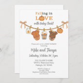 Babydusche zu Halloween oder Herbst. Einladung (Vorne/Hinten)