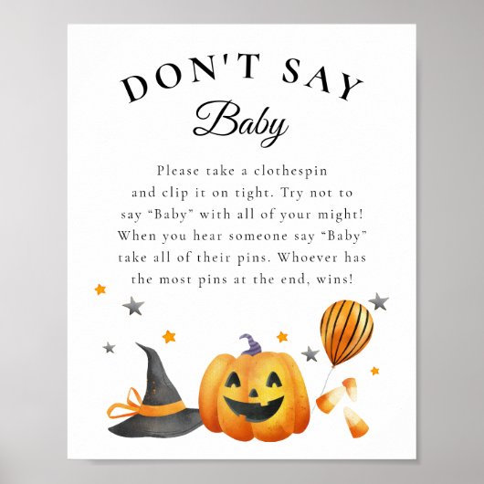 Babydusche zu Halloween, sagt kein Babyspiel Poster (Vorne)