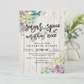 Babydusche Zucker Gewürze Alles Nizza Sukkulturen Einladung (Stehend Vorderseite)