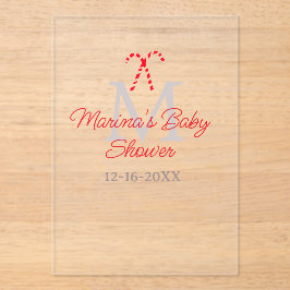 Babydusche Zuckerrohr Weihnachtsfeiermonographie Acryleinladungen