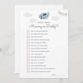 Babydusche zum Herunterladen der "Who Game Card" Einladung (Vorne/Hinten)