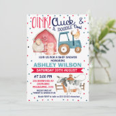 Babydusche zum Thema "Boys farm" Einladung (Stehend Vorderseite)