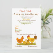 Babydusche zum Thema Hühner Einladung (Stehend Vorderseite)