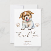 Babydusche zum Thema Hunde Dankeskarte (Vorderseite)