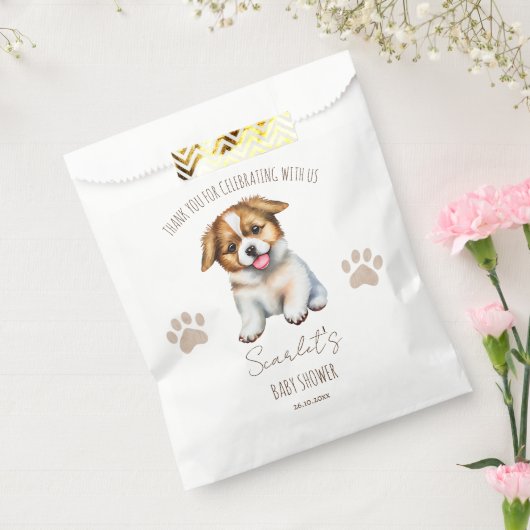 Babydusche zum Thema "Welpenhund" bevorzugt nach M Geschenktütchen (Versiegelt)