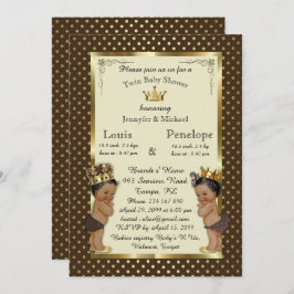 Babydusche, zwei Babys, Marron, sehr trendig Einladung