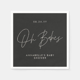 Babydusche zwei moderne schwarz-weiß elegant serviette