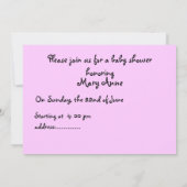 Babyduscheinladung Einladung (Rückseite)
