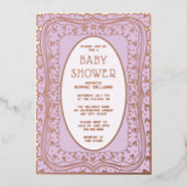 Babyduscheinladungen Geschlechtsneutraler Lavendel Folieneinladung (Vorderseite)