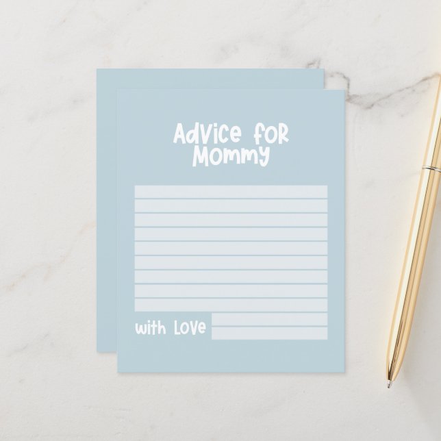 Babyduschempfehlung für mommy moderne Babyblau (Vorderseite/Rückseite Beispiel)