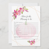 Babyduschempfehlung für Mommy to Be Pumpkin Floral Einladung (Vorderseite)