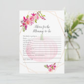 Babyduschempfehlung für Mommy to Be Pumpkin Floral Einladung (Stehend Vorderseite)