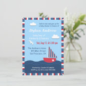 BABYduschen-Party des eleganten Segelboots See Einladung (Stehend Vorderseite)