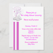 Babyduschen-Teddybärrosa Einladung (Rückseite)