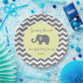 Babyduschen-Teller des Elefanten Zickzack: Pappteller (Party)