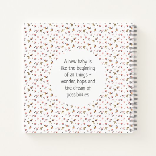 Babyduschenbuchseiten Notizblock (Rückseite)