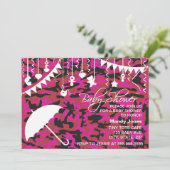 Babyduscheneinladungen des rosa einladung (Stehend Vorderseite)