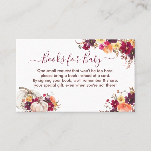 Babyduschenkarte für Blumenbücher Visitenkarte (Vorderseite)