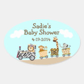 Babyduschenschild für Tiere Ovaler Aufkleber (Vorderseite)