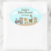 Babyduschenschild für Tiere Ovaler Aufkleber (Tasche)