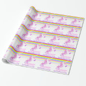 Babyduschenverpackung des Unicornregenbogens Geschenkpapier (Ungerollt)