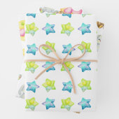 Babyduschenwrapping-Papier - Flachblatt-Set 3 Geschenkpapier Set (Beispiel)